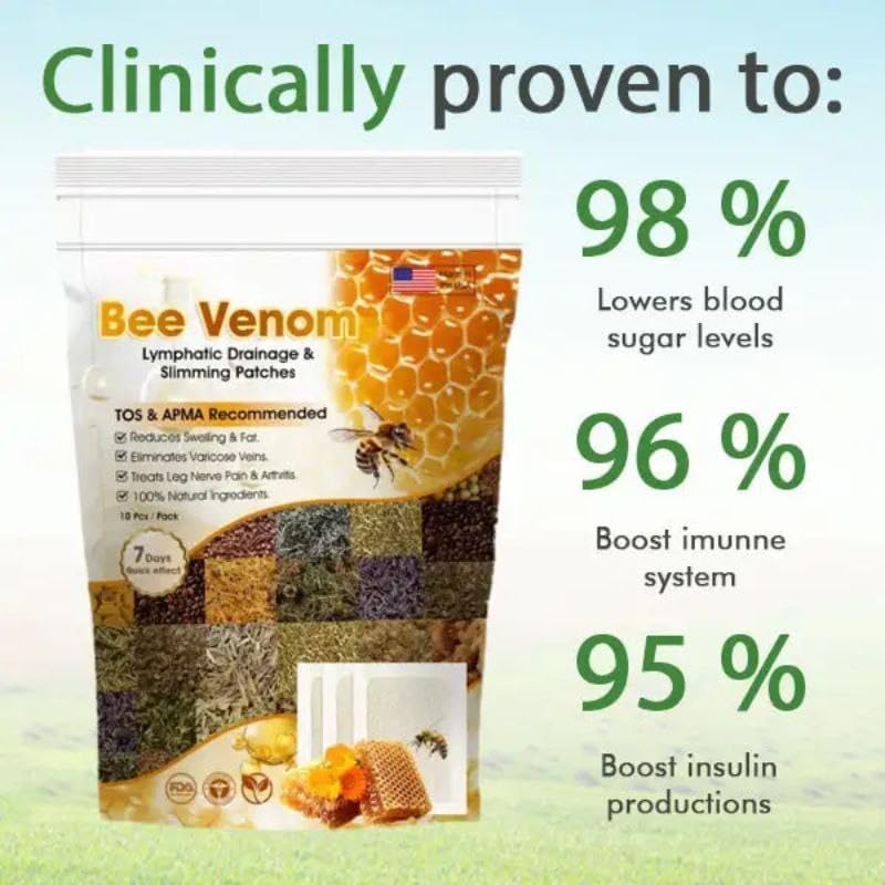 Bee Venom Foot Patches Natural Detox And Pain Relief (10 Pads)