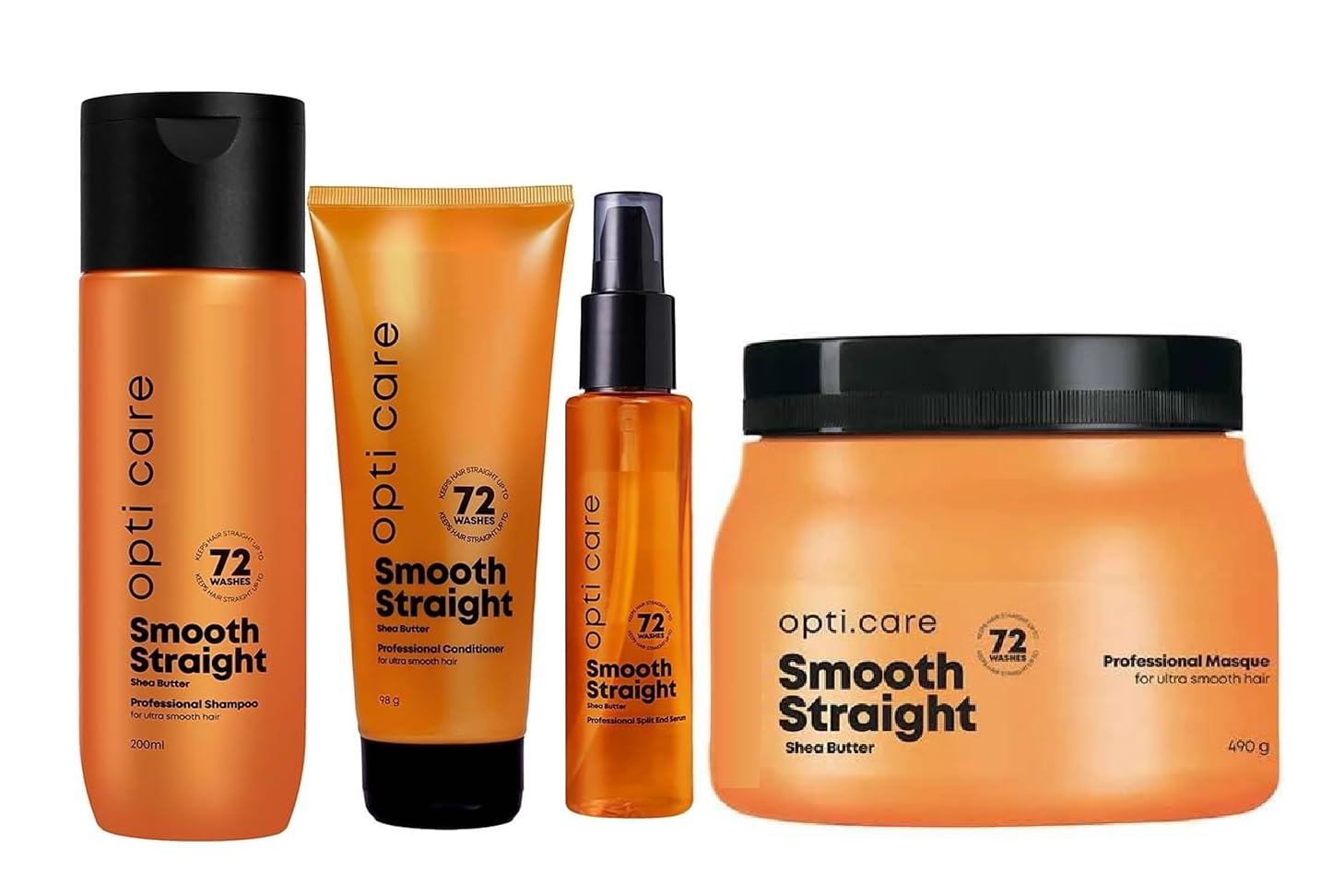 Matrix Opticare Shampoo + Conditioner + Serum + Spa Combo For Smooth & Straight Hair (200 ml + 98 g +100 ml + 490g)