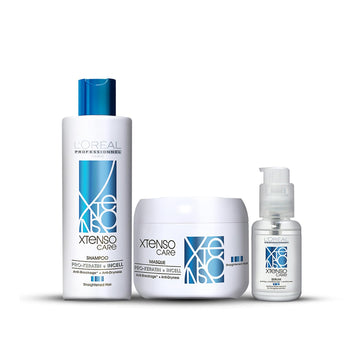 Loreal Professionnel Xtenso Care Shampoo + Mask + Serum Combo Pack For Straightened Hair (250 ml + 196 g + 50 ml)
