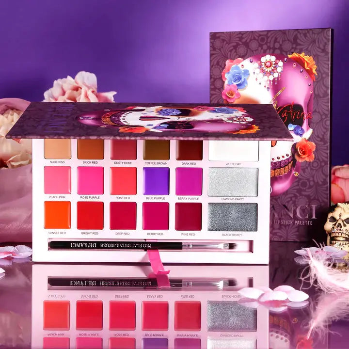 DE'LANCI 18 Colors La Catrina Lipstick Palette PigKart