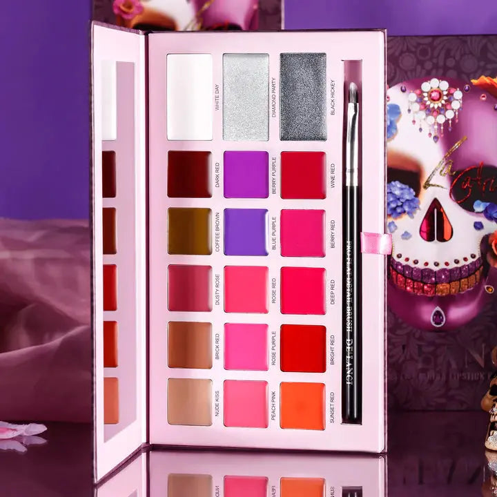 DE'LANCI 18 Colors La Catrina Lipstick Palette PigKart