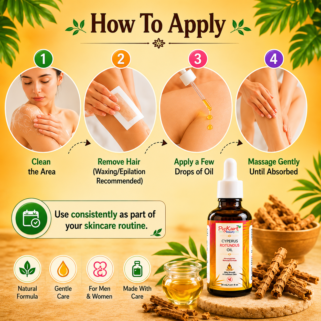 PigKart Beauty Cyperus Hair Reduction Oil (30 ml)