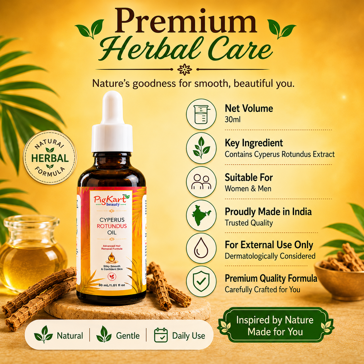 PigKart Beauty Cyperus Hair Reduction Oil (30 ml)