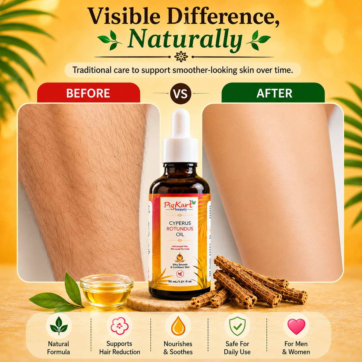 PigKart Beauty Cyperus Hair Reduction Oil