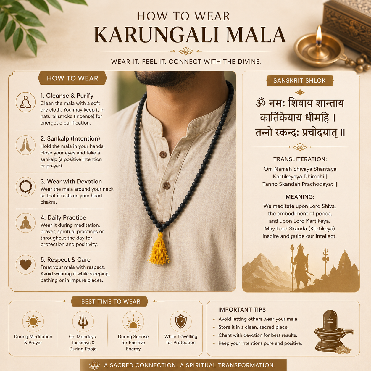 Karungali Mala 8mm (108 Beads) | Authentic & Lab Certified
