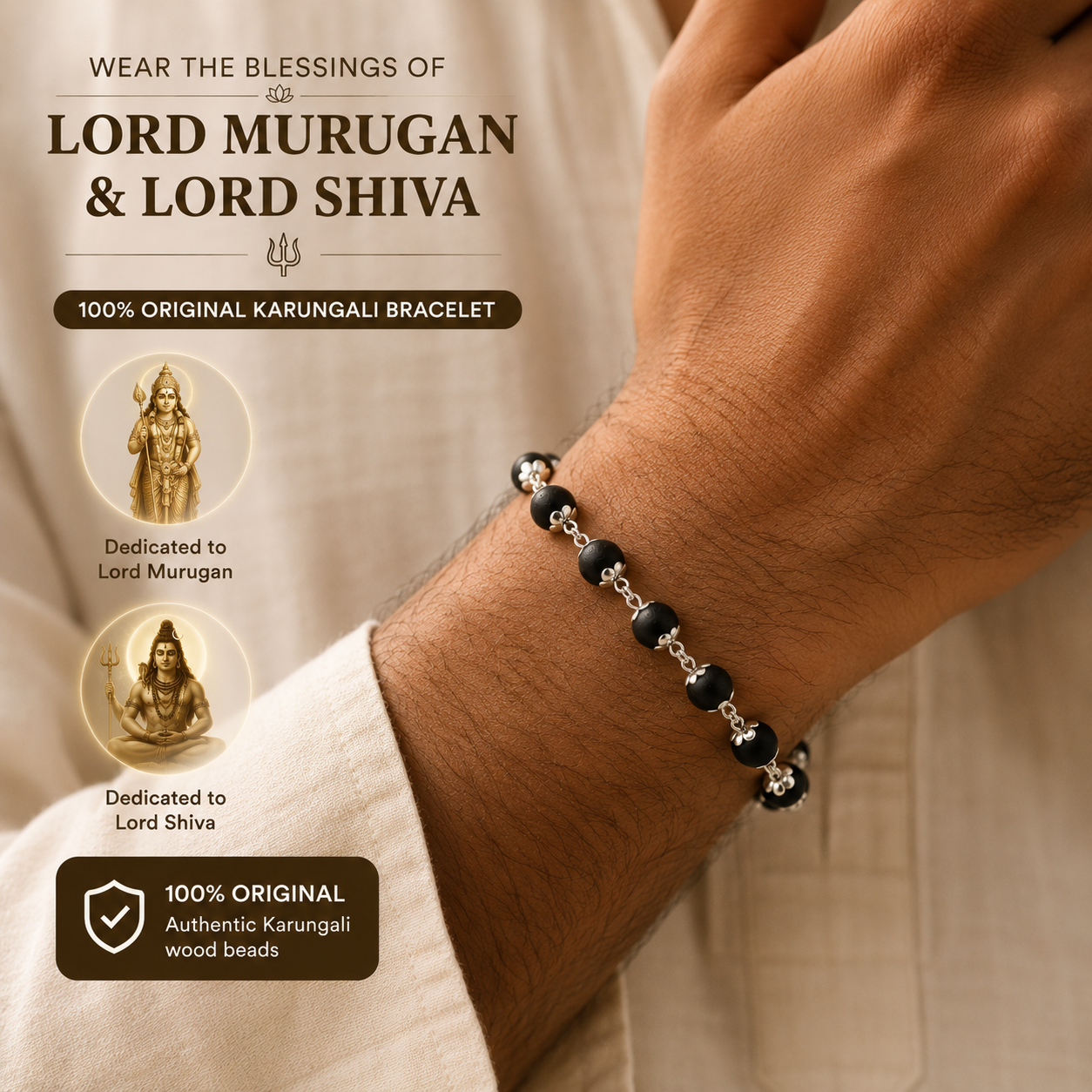 Karungali Silver Plated Bracelet | 100% Original, Lab Certified & Authentic