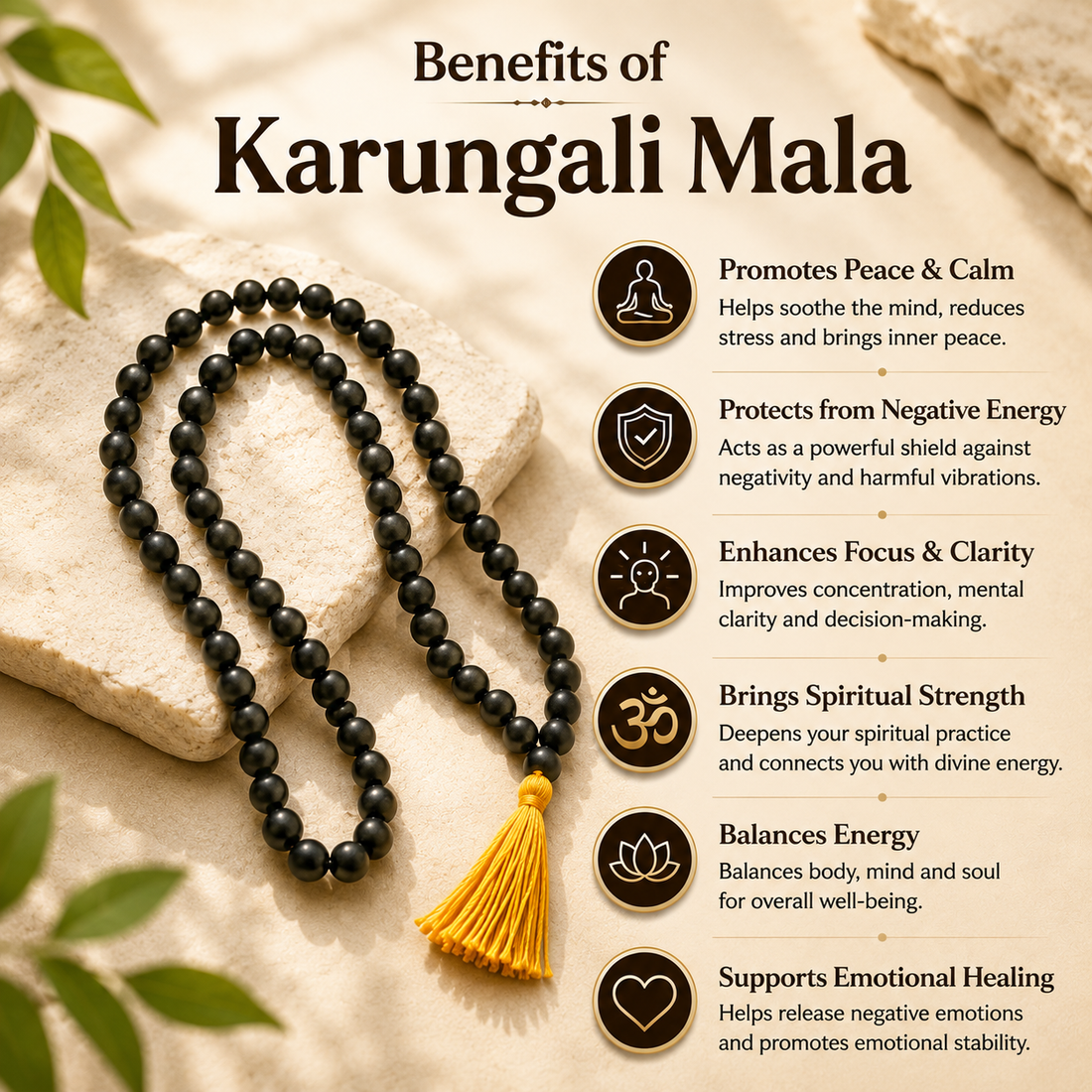 Original Karungali Mala (108 Beads, 8mm) – Govt Certified | Buy 1 Get 1 FREE