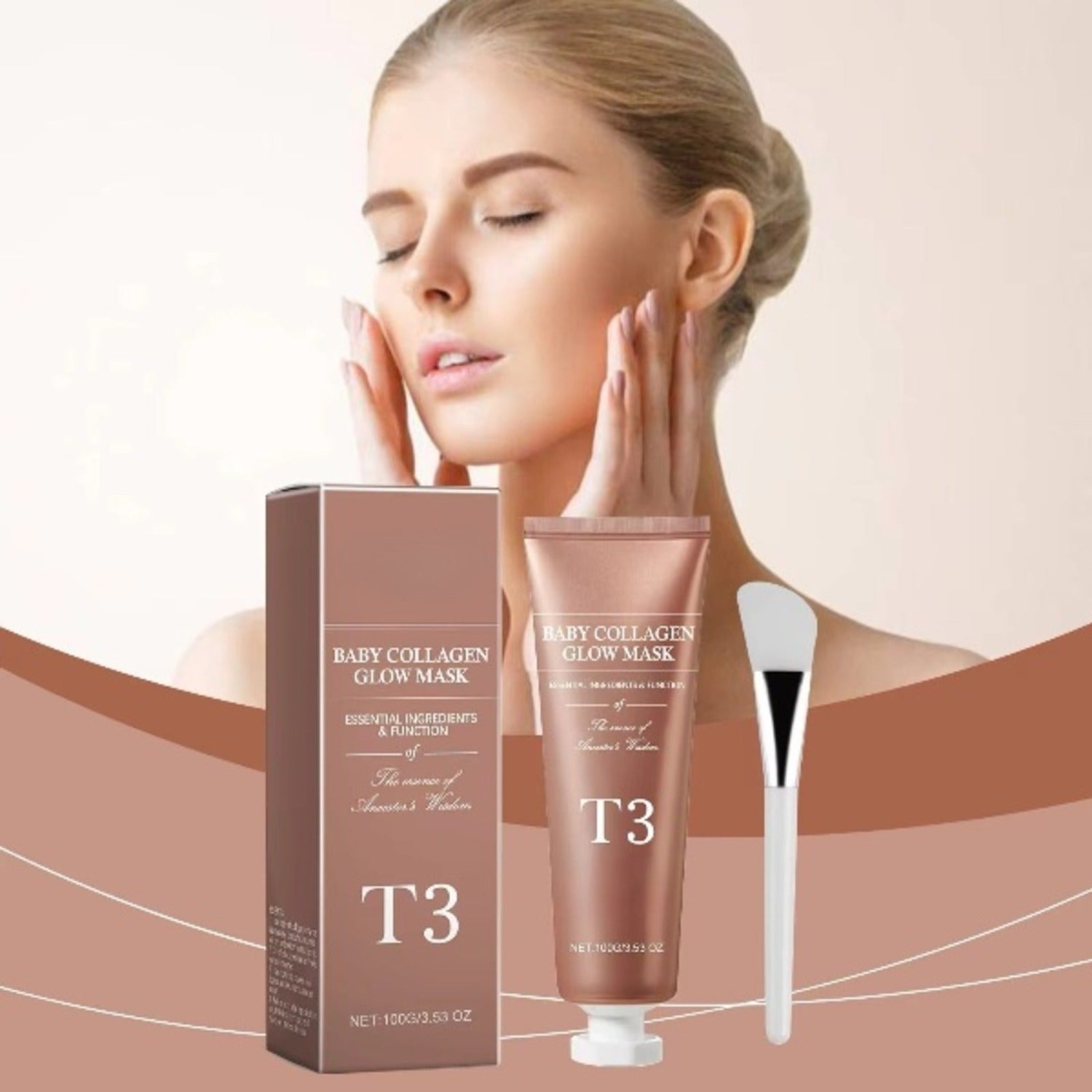 T3 Baby Collagen Face Mask for Hydrating, Firming And Youthful Glow