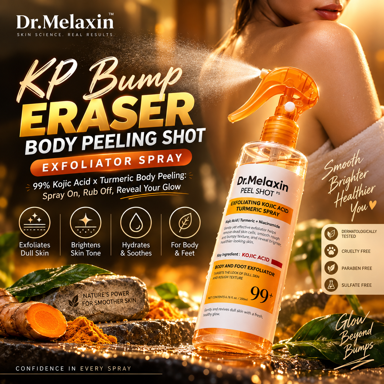 Dr. Melaxin GlowShot 200ml - Kojic Acid Turmeric Peel Spray
