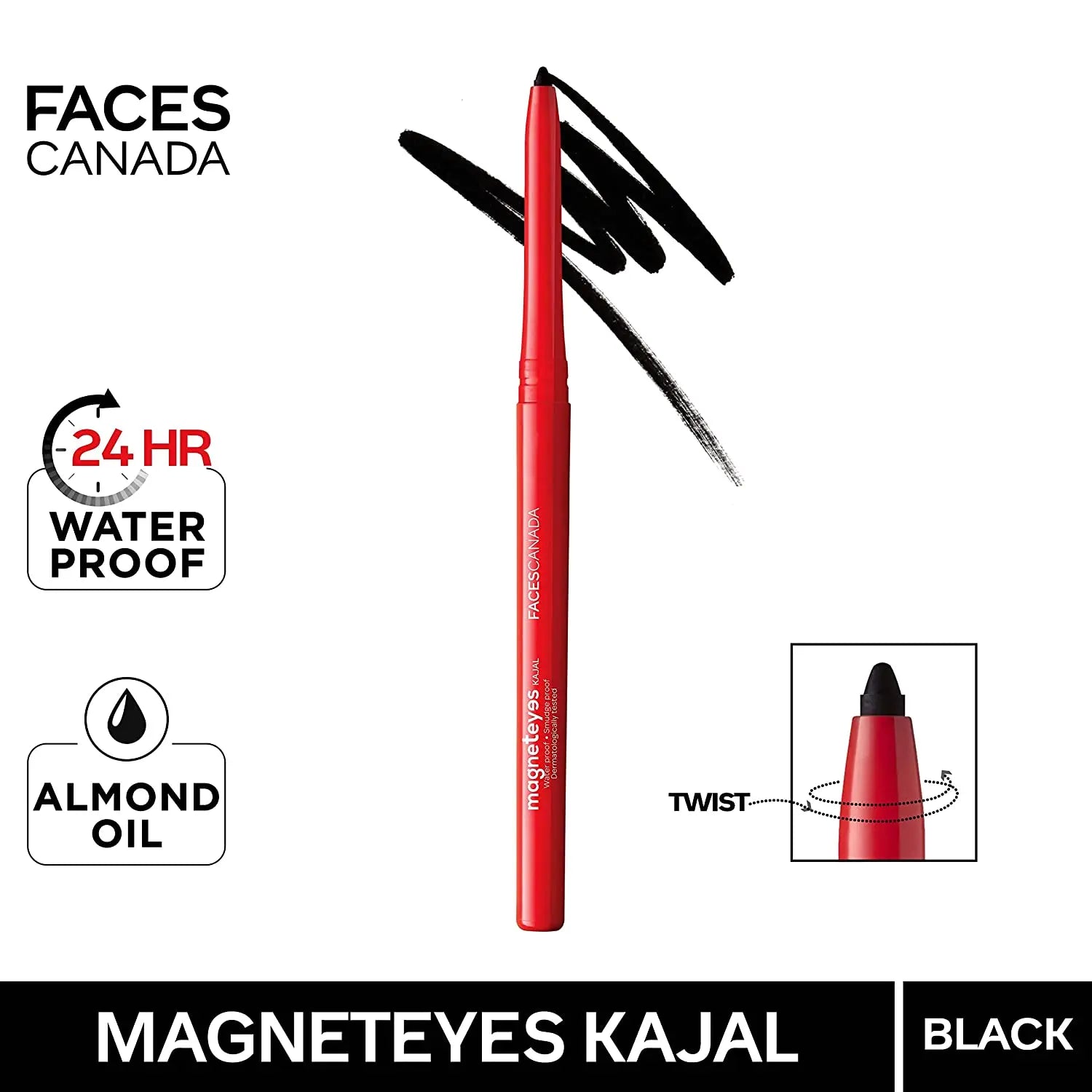 Faces Canada Magneteyes Kajal-Deep Black 0.35gm PigKart
